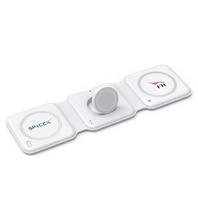 Trio Qi - 3-In-1 Travel Charger - White