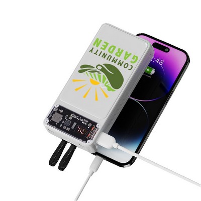 Winnetka Transparent Corded Power Bank 20000