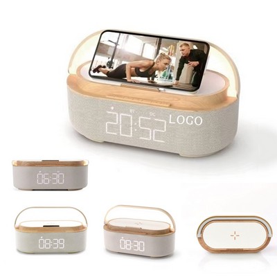 All-in-One Bluetooth Speaker, Alarm Clock, Wireless Charger