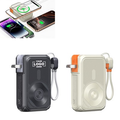 3-in-1 Magnetic Power Bank with Built-in AC Plug